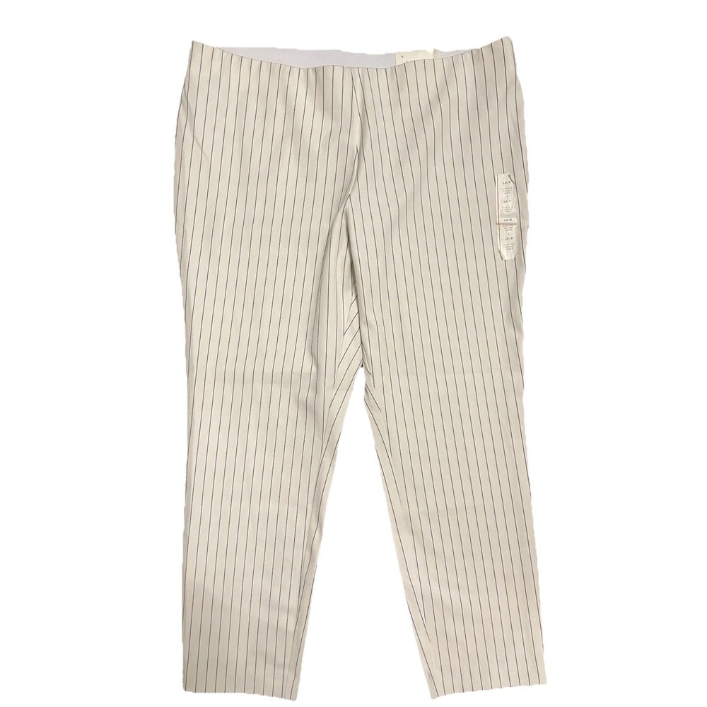 A New Day Ivory Striped Skinny Ankle Pants Size 16 38 x 27 Target Business Cas